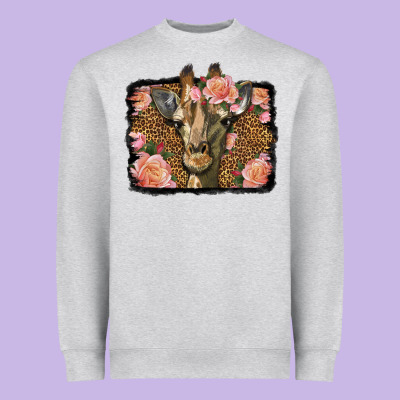 Western Floral Giraffe Heavyweight Sweatshirt Designed By Lillyallendesigns