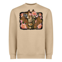 Mushroom Western Floral Giraffe Heavyweight Sweatshirt - LillyAllenDesigns