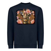 Navy Western Floral Giraffe Heavyweight Sweatshirt - LillyAllenDesigns