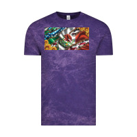 Cloud Purple usa flag and mexico flag with sunflower and cowhide  license plate Vintage Tee - Artiststas