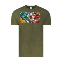 Vintage Olive usa flag and mexico flag with sunflower and cowhide  license plate Vintage Tee - Artiststas
