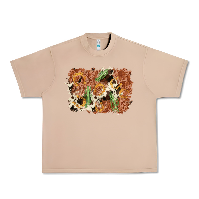 Horseshoe Cowhide Cactus Background Urban Heavy Tee by AdoDesignShop | Teevron