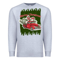 Heather Grey merry christmas y'all truck Premium Sweatshirt - Bettercallsaul