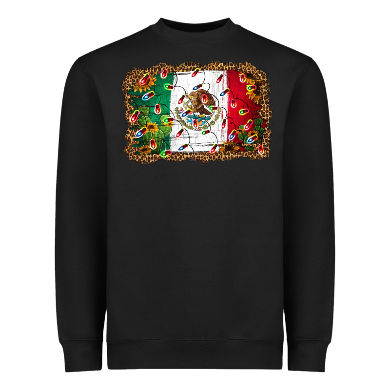Christmas Lights Mexican Flag Heavyweight Sweatshirt by Jasminsmagicworld | Teevron