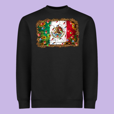 Christmas Lights Mexican Flag Heavyweight Sweatshirt Designed By Jasminsmagicworld
