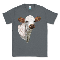 Charcoal Heather Texas Longhorn Calf Face Classic Tee - LillyAllenDesigns