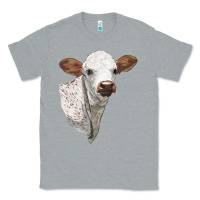 Heather Grey Texas Longhorn Calf Face Classic Tee - LillyAllenDesigns