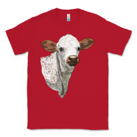 Red Texas Longhorn Calf Face Classic Tee - LillyAllenDesigns