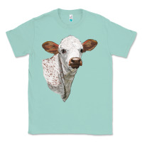 Seafoam Texas Longhorn Calf Face Classic Tee - LillyAllenDesigns