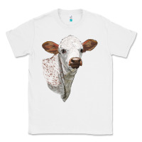 White Texas Longhorn Calf Face Classic Tee - LillyAllenDesigns