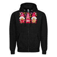 Pink Christmas Gnomes Zipper Hoodie | Teevron