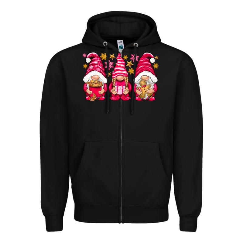 Pink Christmas Gnomes Zipper Hoodie by NancyCooperArtShop | Teevron