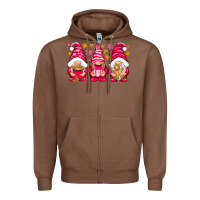 Chestnut Pink Christmas gnomes Zipper Hoodie - NancyCooperArtShop