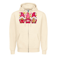 Sandshell Pink Christmas gnomes Zipper Hoodie - NancyCooperArtShop