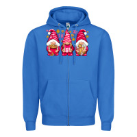True Royal Pink Christmas gnomes Zipper Hoodie - NancyCooperArtShop