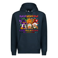 Navy Hallothanksmas it's the most wonderful time of the Premium Hoodie - NancyCooperArtShop