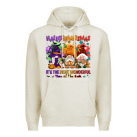Oatmeal Heather Hallothanksmas it's the most wonderful time of the Premium Hoodie - NancyCooperArtShop