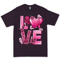 Plum Love Cancer with Heart Premium Tee - texasbilliewilder