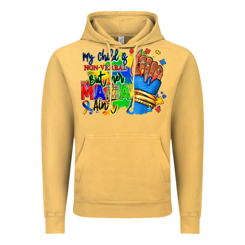 My Child Is Non Verbal But Her Mama Aint Afro Hand Rana Vintage Hoodie by RanaPortraitStore | Teevron