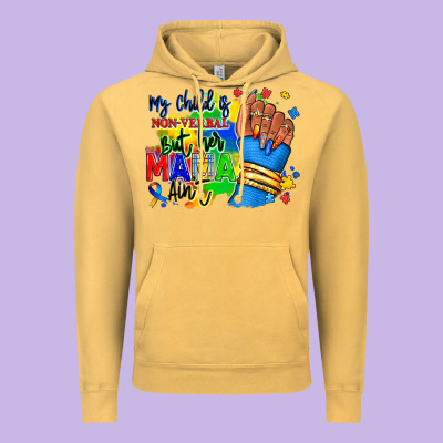 My Child Is Non Verbal But Her Mama Aint Afro Hand Rana Vintage Hoodie Designed By Ranaportraitstore