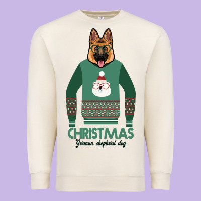 German Shepherd Dog Christmas Premium Sweatshirt Designed By Bettercallsaul