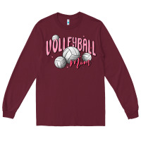 Burgundy volleyball mom Long Sleeve Tee - MaliasSmallBusiness