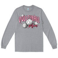 Heather Grey volleyball mom Long Sleeve Tee - MaliasSmallBusiness