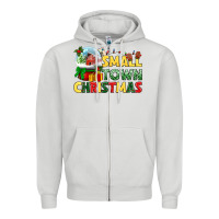 Dove Grey Small town Christmas Zipper Hoodie - NancyCooperArtShop