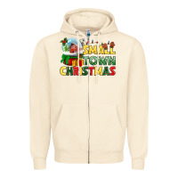 Sandshell Small town Christmas Zipper Hoodie - NancyCooperArtShop