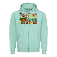 Seafoam Small town Christmas Zipper Hoodie - NancyCooperArtShop