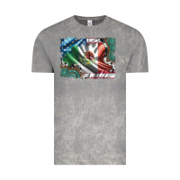 Cloud Rock usa and mexico flag with leopard cowhide and gemstone background Vintage Tee - Artiststas