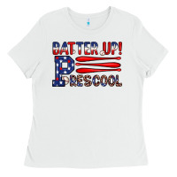 White batter up preschool Ladies Tee - JahusDesignShop