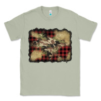 Matcha buffalo plaid christmas camouflage glitter background Classic Tee - Jasminsmagicworld