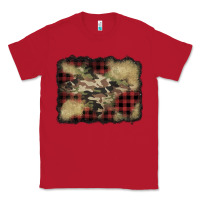 Red buffalo plaid christmas camouflage glitter background Classic Tee - Jasminsmagicworld