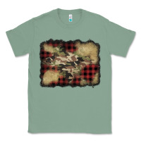 Sage buffalo plaid christmas camouflage glitter background Classic Tee - Jasminsmagicworld