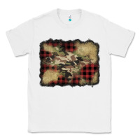 White buffalo plaid christmas camouflage glitter background Classic Tee - Jasminsmagicworld