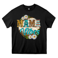 Black mama vibes with daisies Heavy Core Tee - texasbilliewilder