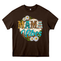 Mama Vibes With Daisies Heavy Core Tee | Teevron