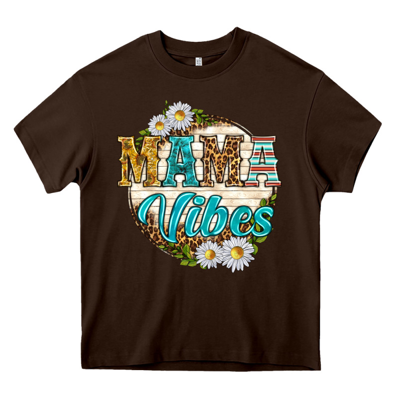 Mama Vibes With Daisies Heavy Core Tee by texasbilliewilder | Teevron