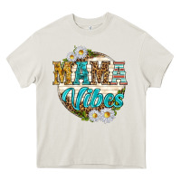 Cream mama vibes with daisies Heavy Core Tee - texasbilliewilder