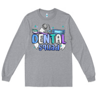 Heather Grey dental squad Long Sleeve Tee - MaliasSmallBusiness