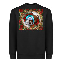 Black american football helmet and leopard Heavyweight Sweatshirt - NancyCooperArtShop