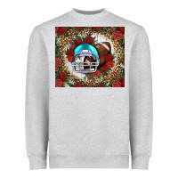 Heather Grey american football helmet and leopard Heavyweight Sweatshirt - NancyCooperArtShop