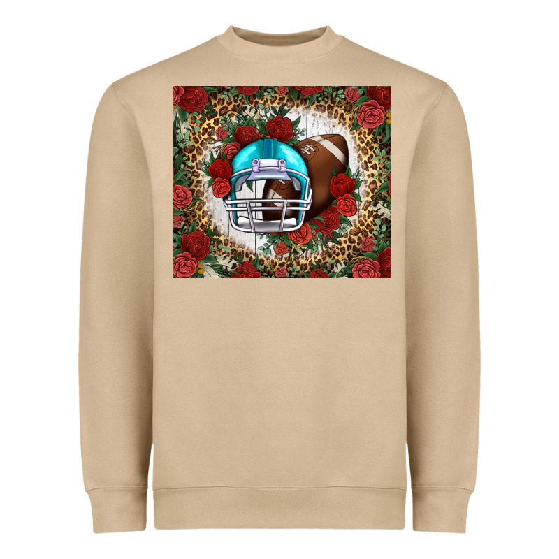 American Football Helmet And Leopard Heavyweight Sweatshirt by NancyCooperArtShop | Teevron