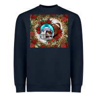 Navy american football helmet and leopard Heavyweight Sweatshirt - NancyCooperArtShop