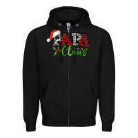 Black Papa Claus with christmas lights and mistletoe Zipper Hoodie - NancyCooperArtShop