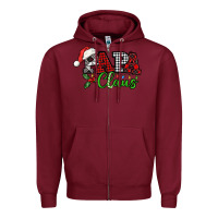 Burgundy Papa Claus with christmas lights and mistletoe Zipper Hoodie - NancyCooperArtShop