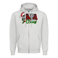 Dove Grey Papa Claus with christmas lights and mistletoe Zipper Hoodie - NancyCooperArtShop