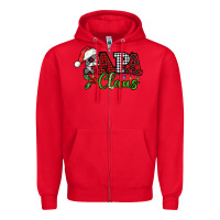 Red Papa Claus with christmas lights and mistletoe Zipper Hoodie - NancyCooperArtShop