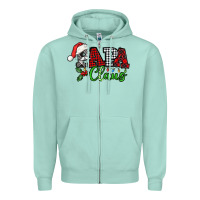 Seafoam Papa Claus with christmas lights and mistletoe Zipper Hoodie - NancyCooperArtShop